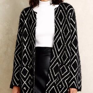 Anthropologie HOSS Intropia Black Kimono Sweater Coat Cardigan Size XL